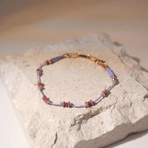 订购8周到｜Tityaravy-LOTUS-红宝石 蓝紫绳 手链［法国设计师］ 商品图2