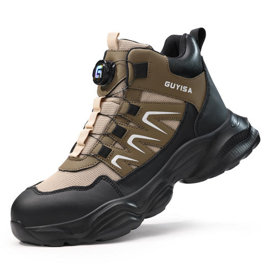 新款工装系列劳保鞋四季款防砸防刺穿钢包头橡塑底高帮 商品图6