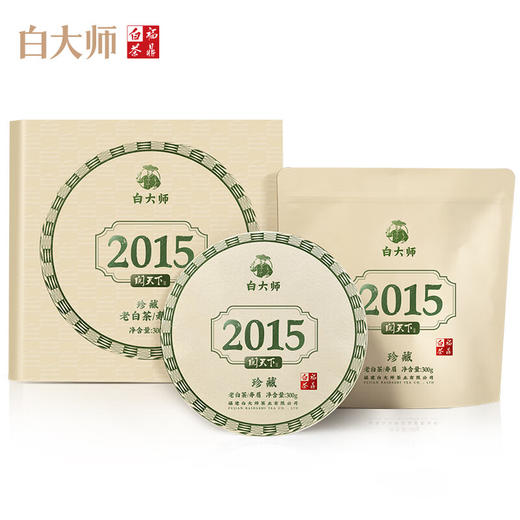 白大师阅天下2015年福鼎白茶陈年寿眉茶叶陈年老白茶茶饼礼品300g 商品图1