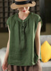 丁摩 夏季复古双支苎麻衬衫女纯色套头衫薄款衬衣上衣5ZF-25196 商品缩略图11