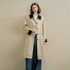 西遇复古灯芯绒拼接撞色风衣外套女秋季廓形宽松显瘦长款大衣V2951179 商品缩略图2
