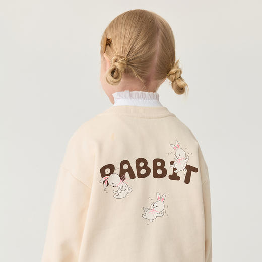 马克珍妮女童甜心小兔软软卫衣2025年秋装新款551190 商品图1