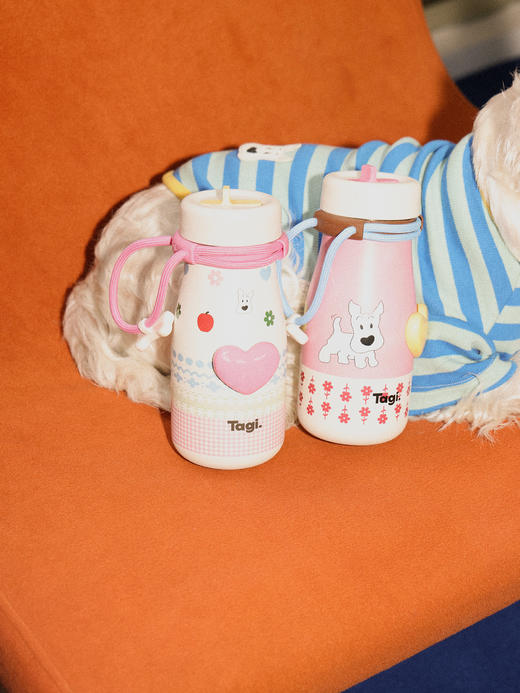 Tagi爱心小狗散步吸管杯 620ml 怦怦爱心机灵大容量保温杯不锈钢吸管杯 商品图4