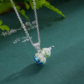 子佩集S990银【彩韵葫芦】套链【MXTL031】纯银花丝珐琅彩项链2507