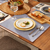 全棉餐垫简约条纹格纹桌垫家用吃饭餐桌纯棉隔热垫子 商品缩略图0