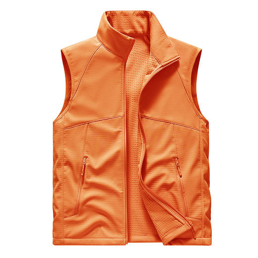 百媚生 轻量化马甲防水防风软壳纯色立领男女跑步运动坎肩2888 商品图1