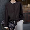 秋季清仓【郎奴华菲LONGNVFAIR法式假两件衬衫】美拉德色系 衣摆抽绳设计 设计感小众上衣 商品缩略图4