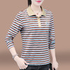 百媚生 95棉翻领条纹女士长袖T恤850 商品缩略图9