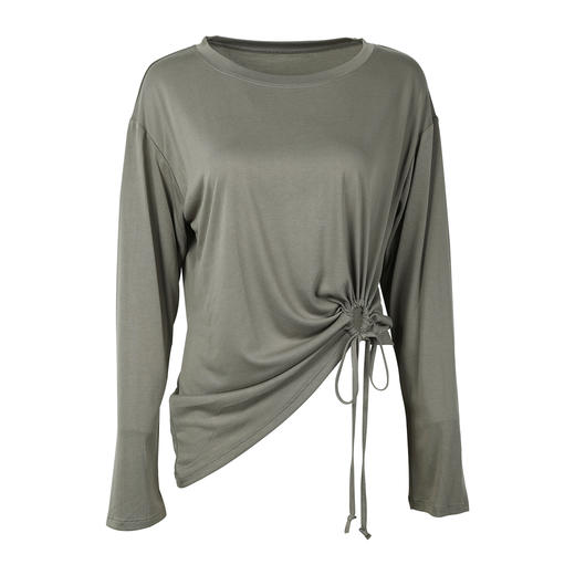 【限时秒】YOGACODE【火树银花系列】莫代尔瑜伽服罩衫侧边性感镂空抽绳宽松透气普拉提运动罩衫女长袖DWI125570 商品图4