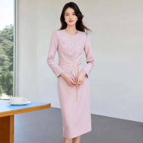 IWY/法式名媛粉色西装套裙女秋季长袖珠宝设计师工作服正装WCS117