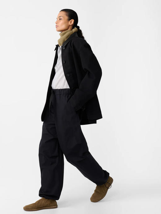 Studio Nicholson 25PF 深蓝色Leader小羊皮领斜纹棉工装外套 商品图6