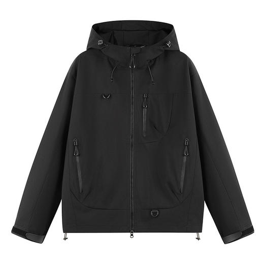 百媚生 软壳冲锋衣连帽男女情侣款户外防风防水外套7870 商品图5