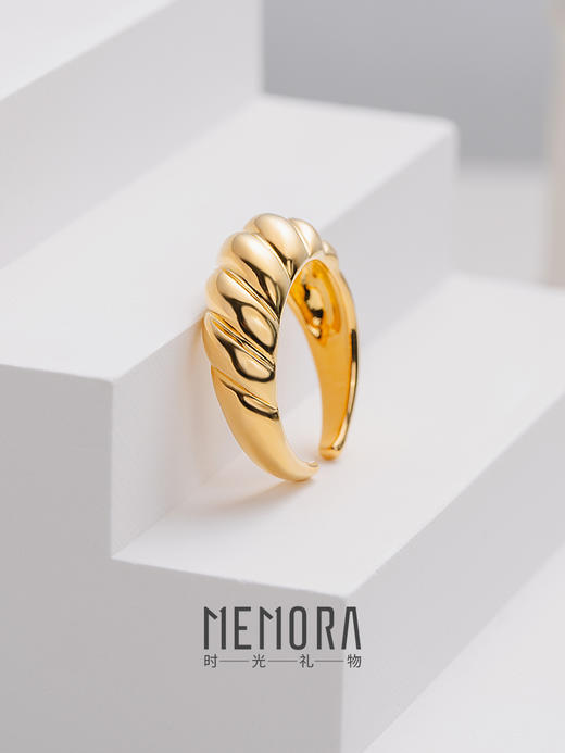 【任选3件599元】「焦糖可颂」牛角包戒指 S925银戒指时尚ins风手饰MEMORA诗普琳YRE00101（线上专供） 商品图11