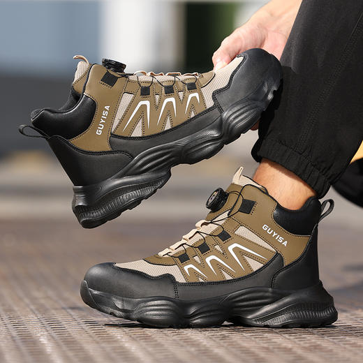 新款工装系列劳保鞋四季款防砸防刺穿钢包头橡塑底高帮 商品图4
