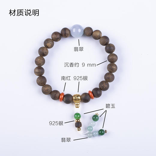 xy0514沉香+翡翠南红手持手串 商品图7