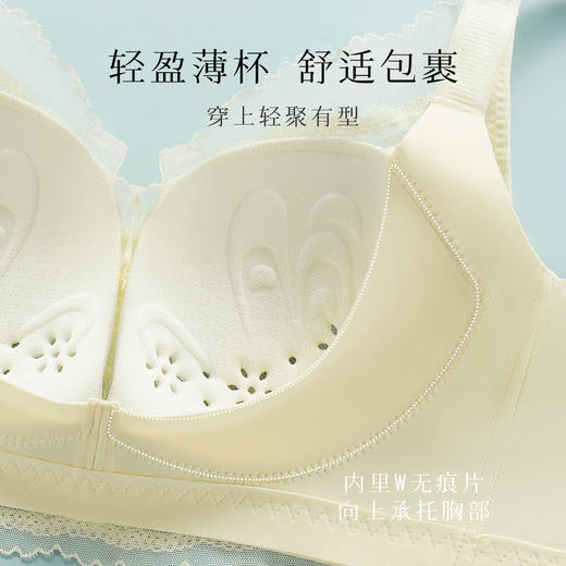 【轻薄透气洞洞杯】夏季内衣女舒适聚拢上托无钢圈高颜值性感文花谣浅月 商品图4