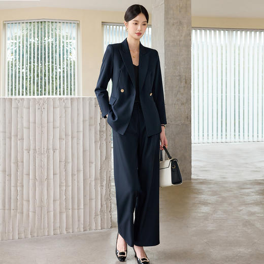 IWY/藏青色气质干练西装套装女正式场合接待销售职业装总裁正装WCP093 商品图4