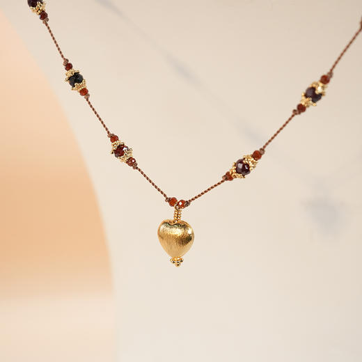 订购8周到｜Tityaravy-DIL 1-石榴石 心形 吊坠 项链［法国设计师］ 商品图0