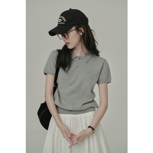 HAVERICE饭馆 知识分子 2025新款经典2.0复古莱赛尔天丝短袖t恤POLO衫女 商品图5