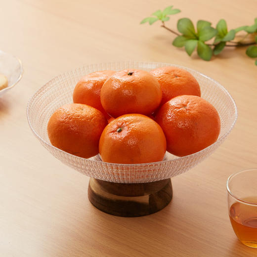 水果盘零食摆放盘高脚果盘金线玻璃高脚果盘 商品图0