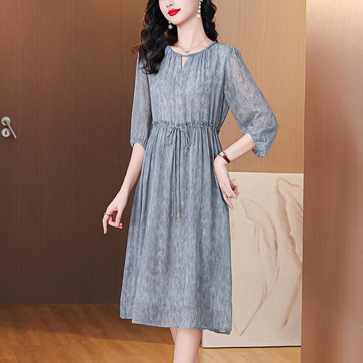 【预售3天】PY 气质显瘦收腰圆领中袖连衣裙 &5293 商品图2