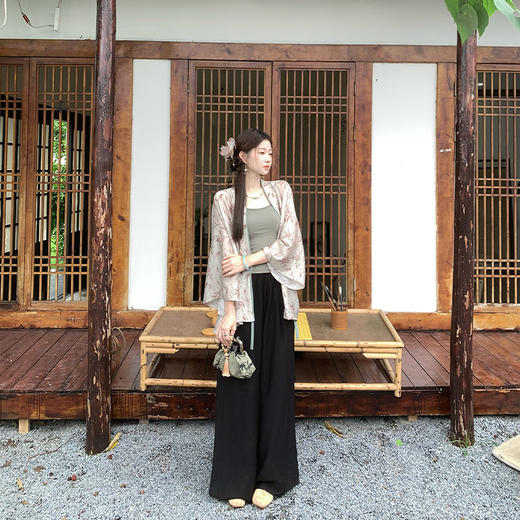 西遇新中式国风开衫套装女秋季新款吊带宽松休闲裤三件套SS051314/SS051315/SS051316 商品图1