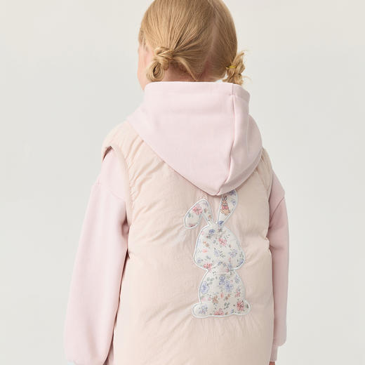 [校服神器]马克珍妮女童田园小兔双面穿轻羽绒马甲秋冬新款551705 商品图1