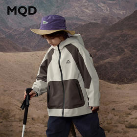 【MQD】男大童秋季潮酷工装风拼色连帽户外露营外套