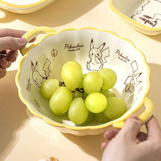 顺祥宜得利家居 皮卡丘陶瓷餐具碗碟盘子卡通餐碗釉下彩宝可梦童真 商品图2