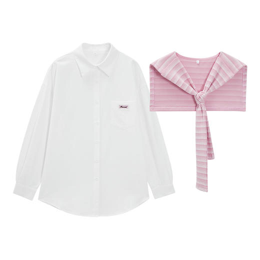 IEF/爱依服2025 春季 时尚学院风休闲百搭减龄设计感披肩中衬衫N37764 商品图5