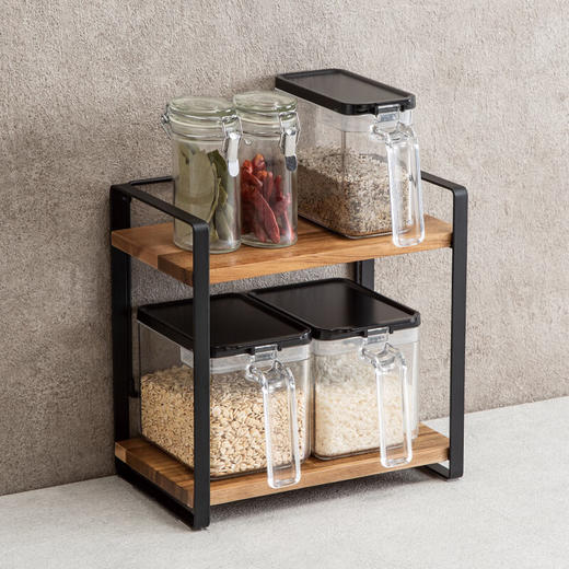 多层置物架多功能厨房家用可折叠相思木调料架 商品图0