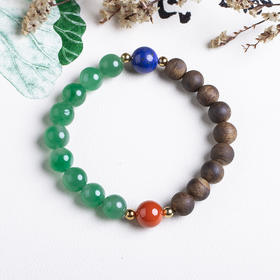 xy0518沉香+南红青金非洲翠手串