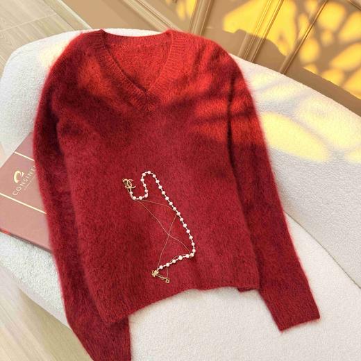 S·Y·C【轨迹】羊绒 羊毛V领气质舒适休闲百搭套头上衣女 商品图3