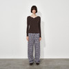 NUTH复古撞色格纹宽松直筒阔腿休闲格子裤女 商品缩略图0