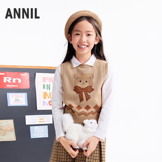 【实体店同款】女童针织背心秋季新款安奈儿童装AG532129 商品图1