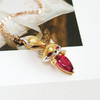 【天然正品】AU750双色金镶红宝石狐狸造型卢比莱1.035克拉水滴型碧玺吊坠项链28.3*10.5*7.3MM（皆取最大值）女士现售价：4380！060825XY08 商品缩略图2
