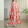 雀说 宽松大码女装印花度假风圆领文艺复古长款连衣裙 商品缩略图13