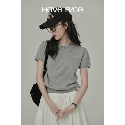 HAVERICE饭馆 知识分子 2025新款经典2.0复古莱赛尔天丝短袖t恤POLO衫女 商品图3