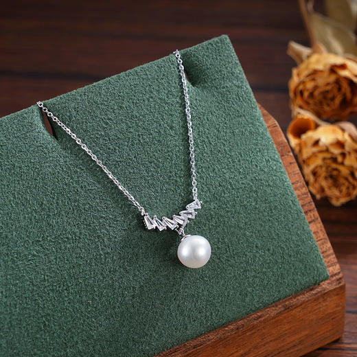 子佩集S925珍珠套链【YL-7774】纯银项链珍珠单排锆石2507 商品图1