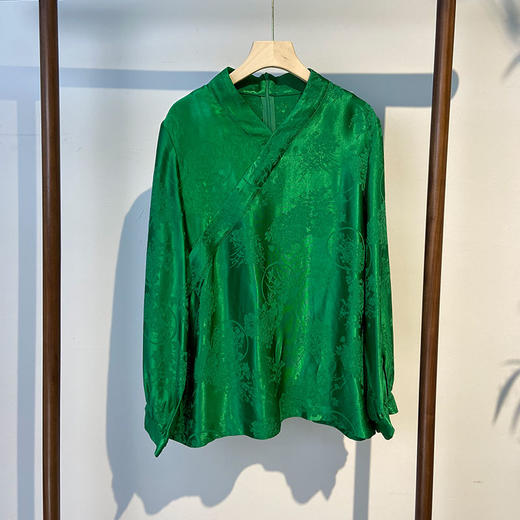 2024春季新款交叠领中式复古上衣国风小衫衬衫R230487 商品图6