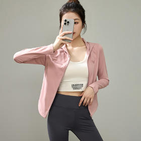 百媚生 修身瑜伽运动防晒衣女显瘦百搭户外连帽皮肤衣外套6020