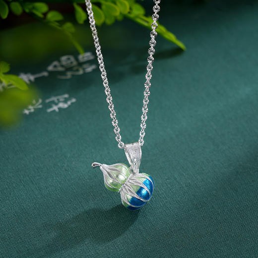 子佩集S990银【彩韵葫芦】套链【MXTL031】纯银花丝珐琅彩项链2507 商品图1