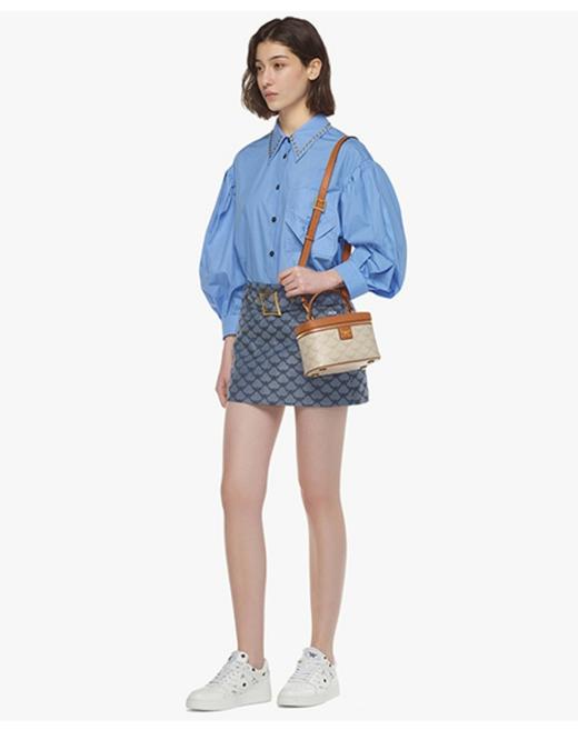 【超惠秒】MCM 女士限量logo印花盒形手提单肩包MWRESAC02 商品图5