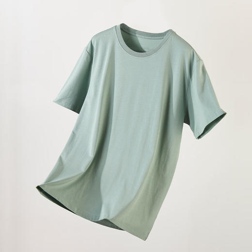  夏季圆领透气纯色上衣男装T恤宽松 男士短袖 莫代尔 商品图0
