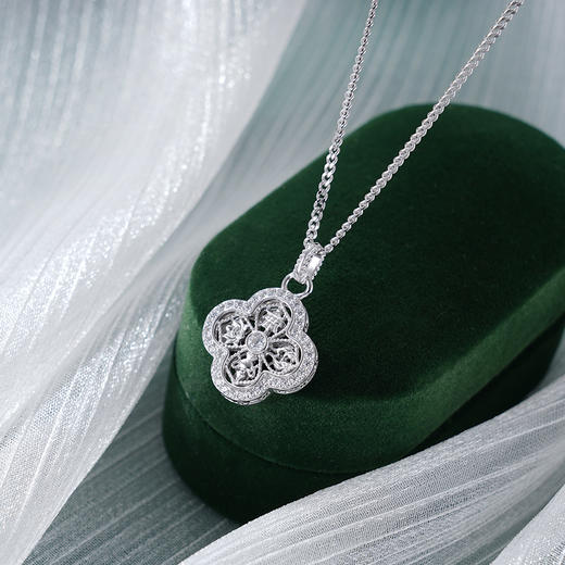 子佩集S925银【四叶平安】套链【FYL-2052101】纯银时尚四叶草项链2507 商品图3