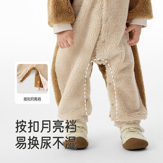 英氏婴儿衣服秋冬舒绒棉保暖男童连身衣可爱女童衣服抗静电新款 商品图3