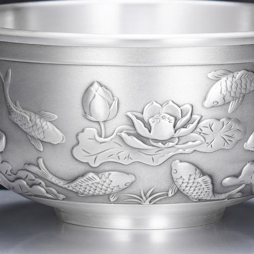 子佩集S999银【金玉满堂】摆件【BXF008024803】纯银餐具鱼莲吉言碗2507 商品图3
