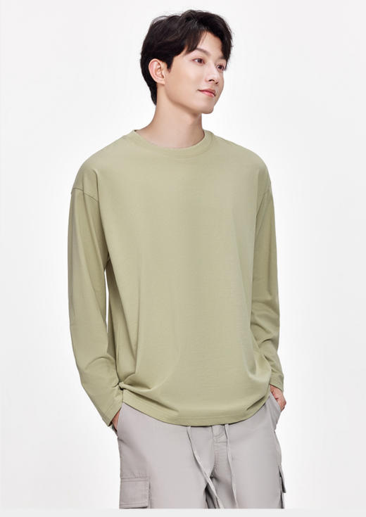 【89元/2件，单拍不发】高品质纯棉长袖T | 230g重磅纯棉，男女同款多色任选！ 商品图4