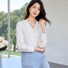 IWY/高级感V领白色衬衫女新款时尚百搭显瘦衬衣半身裙装23B489+25S777 商品缩略图5