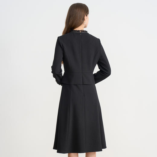 EITIE爱特爱木耳领假两件收腰显瘦通勤气质2025秋季新款连衣裙C2507838 商品图4